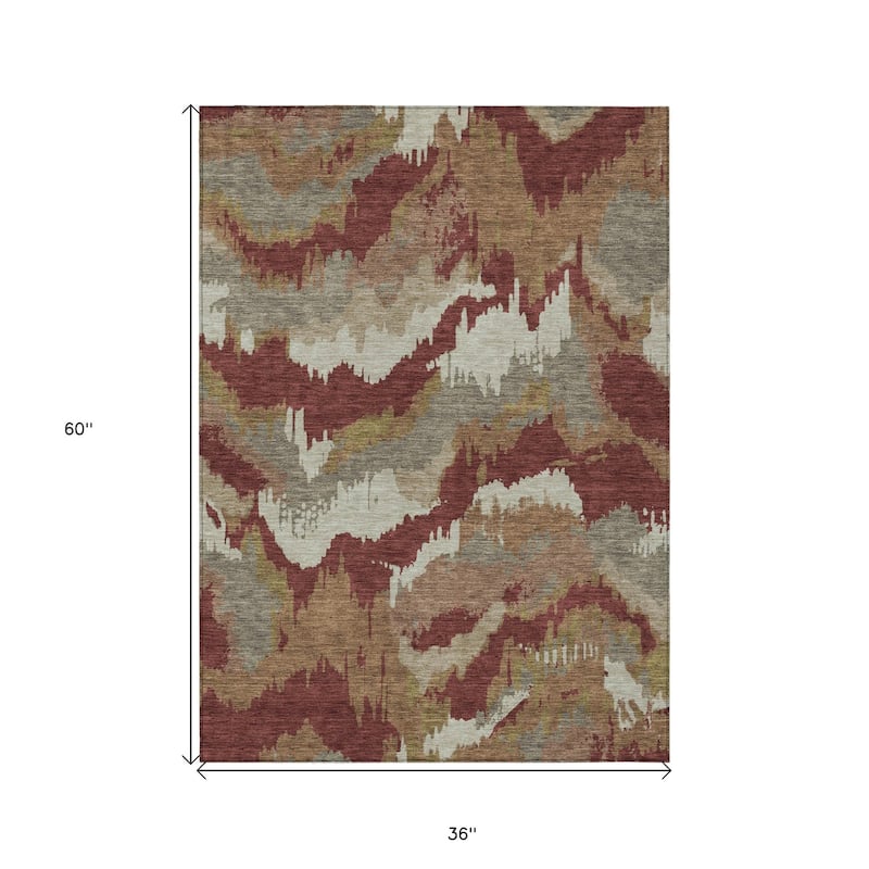 HomeRoots Abstract Transitional Rectangle Outdoor Rug