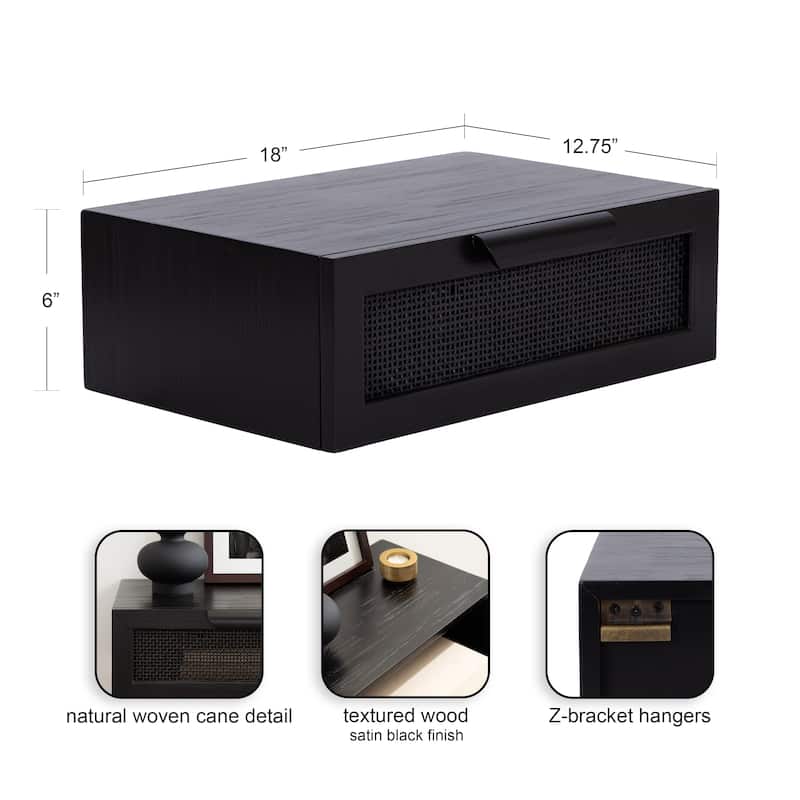 Kate and Laurel Ori Floating Side Table Rattan