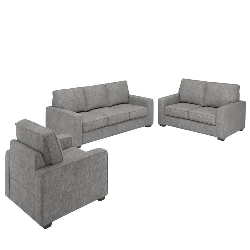 Roros Fabric Upholstered Square Arm Sofa Set by iNSPIRE Q Classic