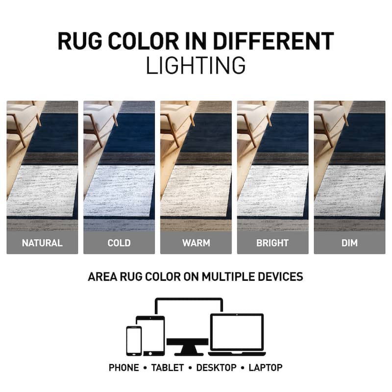 World Rug Gallery Contemporary Modern Boxed Color Block Area Rug