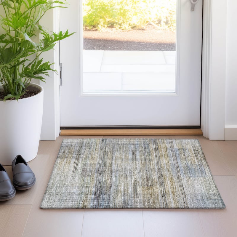 Machine Washable Indoor/ Outdoor Chantille Contemporary Imprints Rug