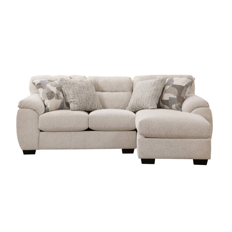 American Furniture Classics Cabral Bone Model A353V10-K2 L Shaped Sectional with 4 Throw Pillows