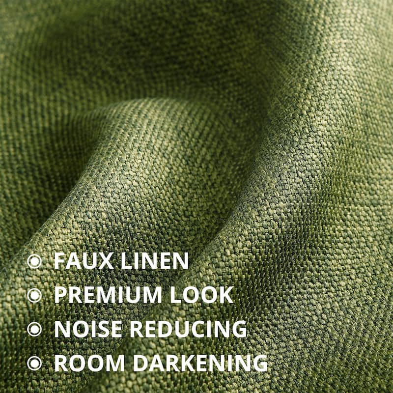 Exclusive Fabrics Faux Linen Grommet Room Darkening Curtain (1 Panel)