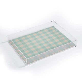 Acrylic Tray - Gingham Light Blue