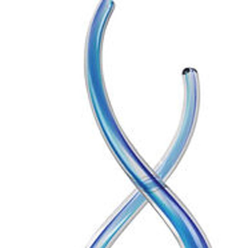 HomeRoots 20" Clear and Blue Murano Glass Modern Abstract Tabletop Sculpture - 4' X '20' X '6.5