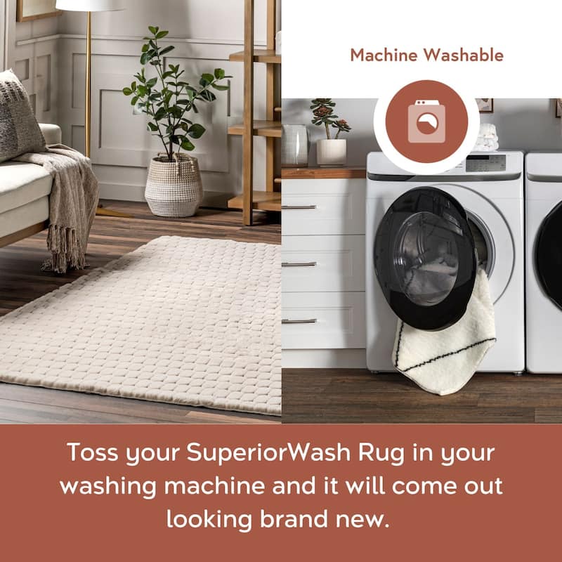 Nuloom Nia SuperiorWash Tile Faux Rabbit Machine Washable Area Rug