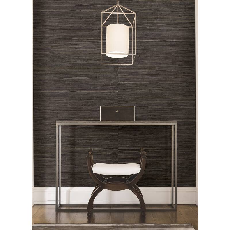 A-Street Prints Kenneth James Shandong Chocolate Grasscloth Wallpaper