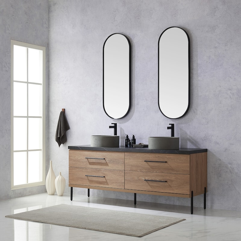 Trento Bath Vanity with Sintered Stone Top with Concrete Sink (R)