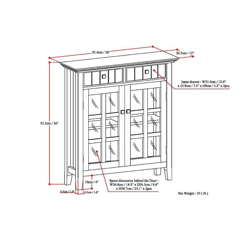 WYNDENHALL Normandy SOLID WOOD Entryway Storage Cabinet