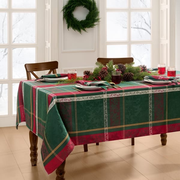 slide 2 of 3, Merry and Festive Jacquard Tablecloth 52x70