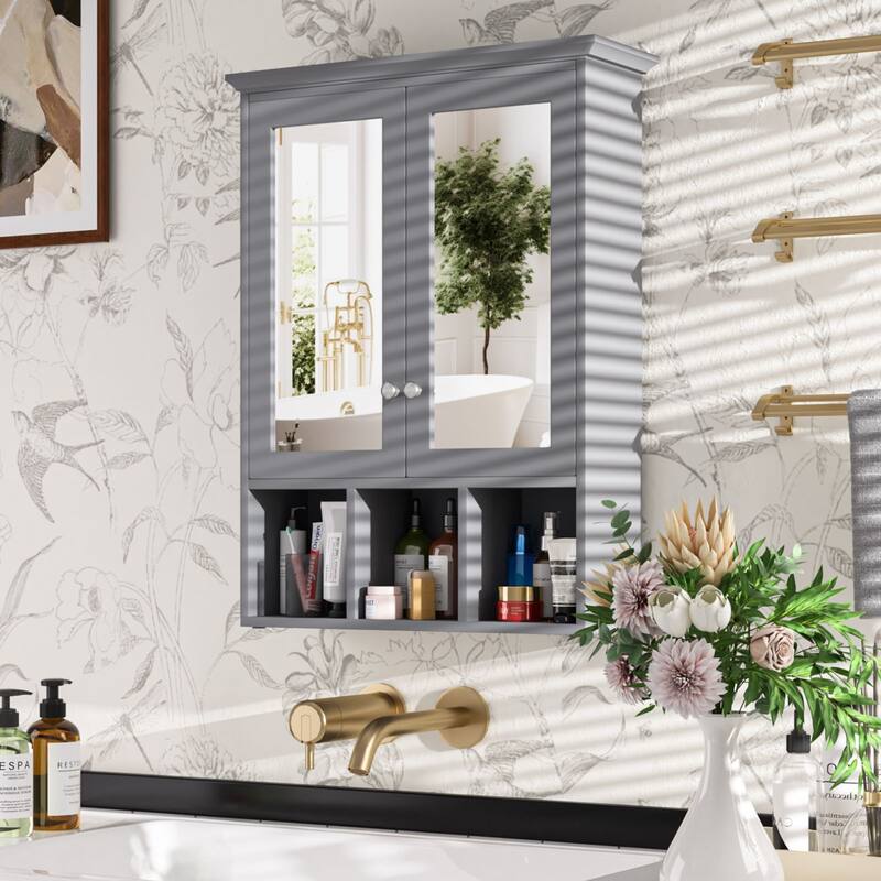VEIKOUS Oversized Bathroom Medicine Cabinet Wall Mounted Storage with Mirrors