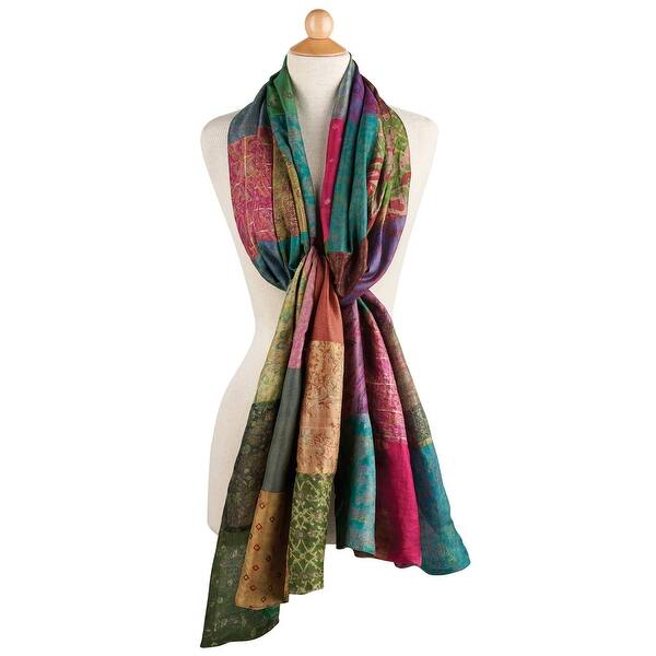 Shop Windhorse Trading Women S Color Block Silk Scarf Hand Made