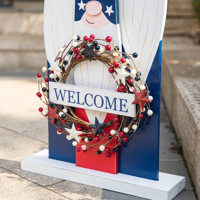 Glitzhome 36"H Wooden Patriotic Americana Porch Decor