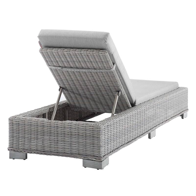 Conway Sunbrella Outdoor Patio Wicker Rattan Chaise Lounge