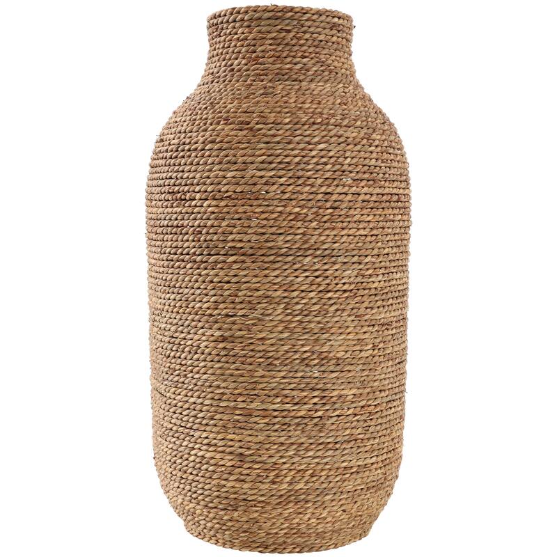 Brown Seagrass Handmade Wrapped Decorative Vase
