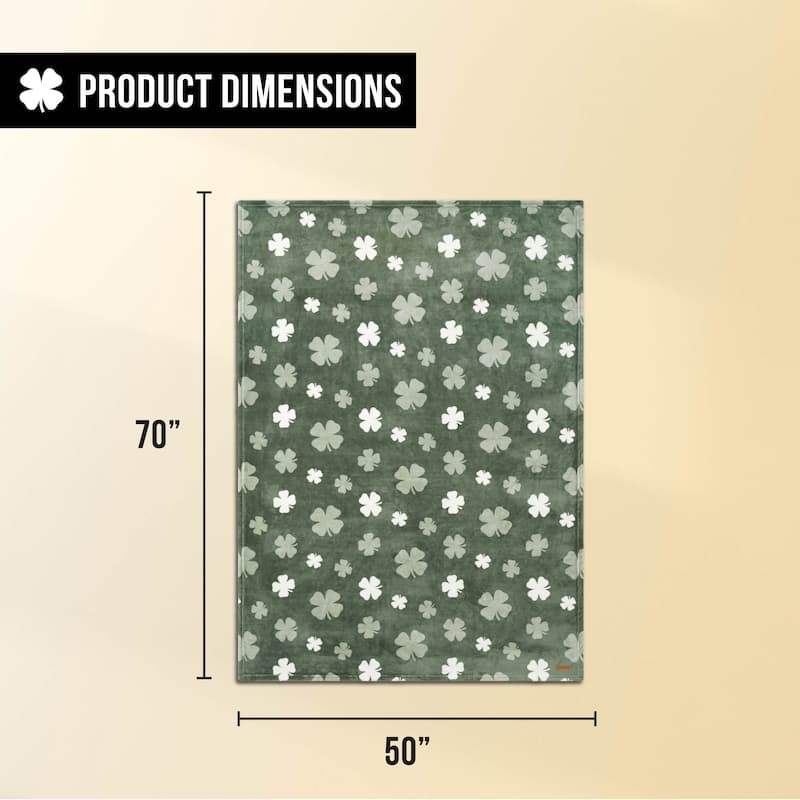 Lucky Brand Lucky Clovers Plush Throw Blankets