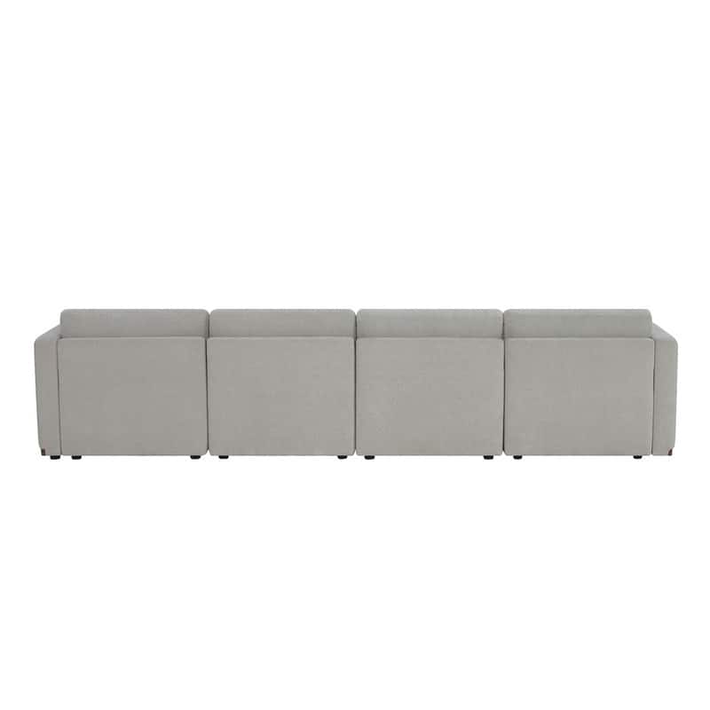 Donna Oversized Modular Sectional Fabric Sofa with Upgraded Wood Base