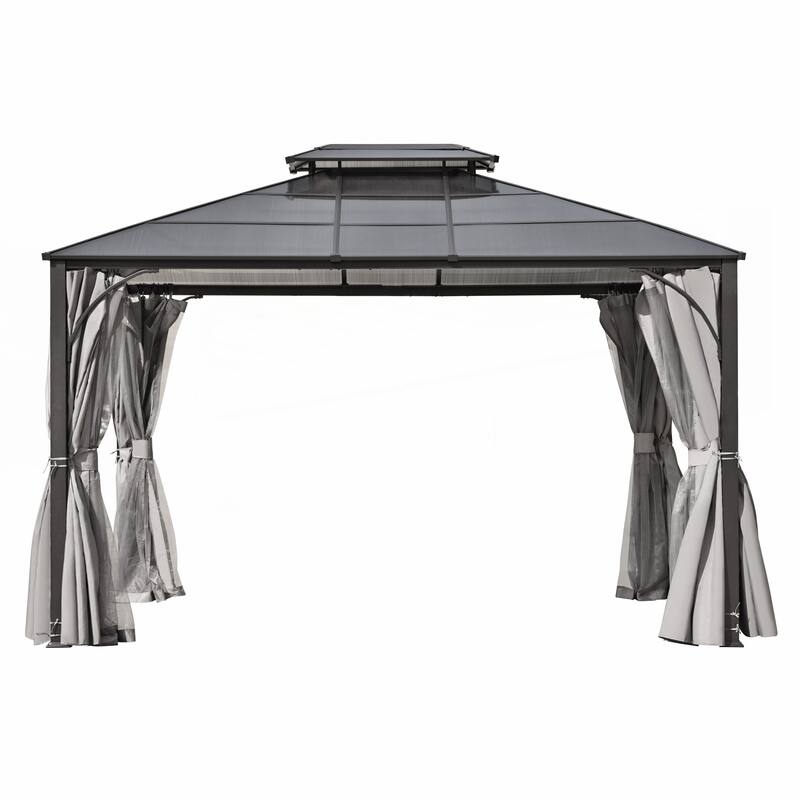 Heavy Duty Double Roof Patio Gazebo with Aluminum Frame