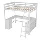 preview thumbnail 8 of 28, Full Size Wood Loft Bed with Desk, Drawers and Storage Shelves