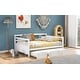 preview thumbnail 3 of 9, Versatile Full Size Wooden Daybed with Twin Size Trundle, White