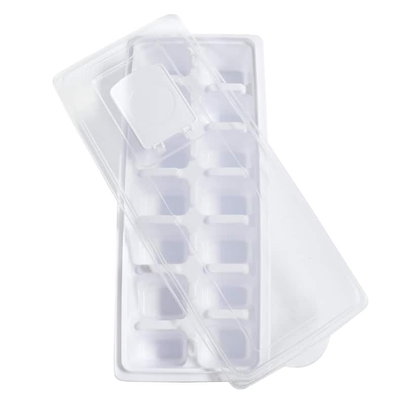 Chef Craft 14-Cube Covered Ice Cube Tray with Easy Fill Lid - White