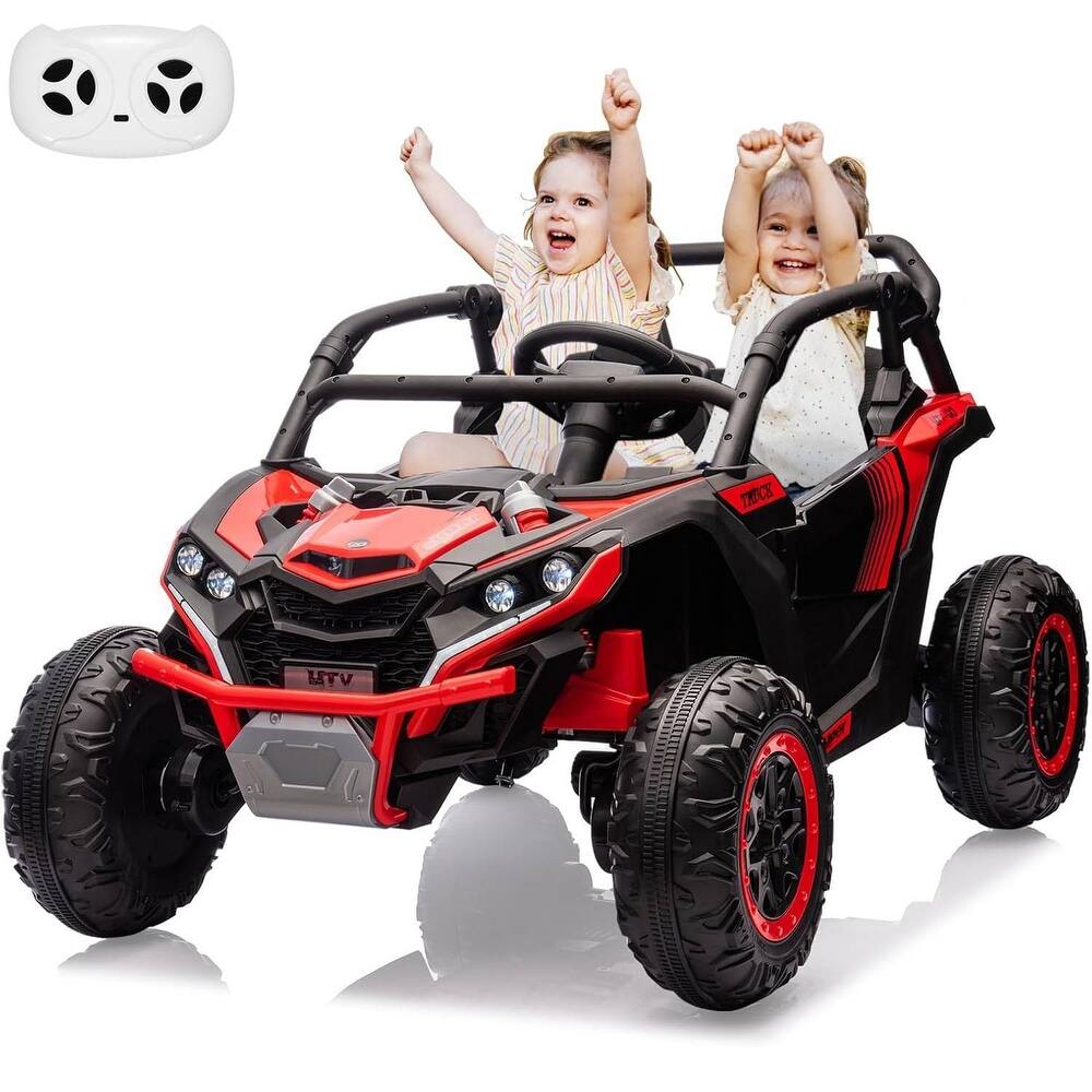 2-Seater Electric Ride-On Car Toy with Remote Control for Best Kids Gift, Black