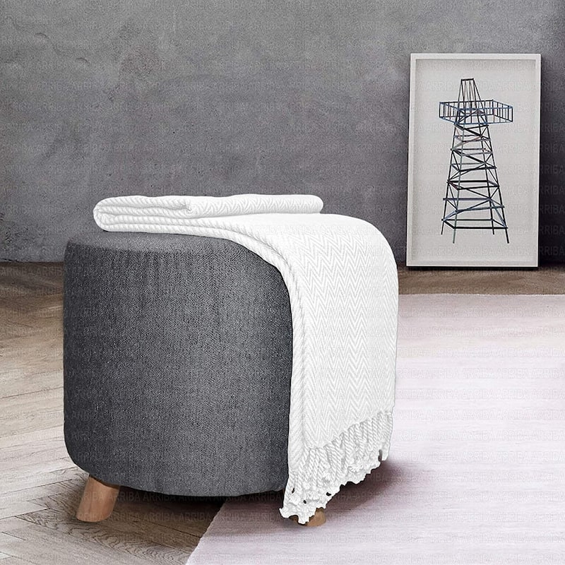 100% Ring Spun Cotton Chevron Throws Blankets Hand Woven with Fringe Super Soft 50''x60''