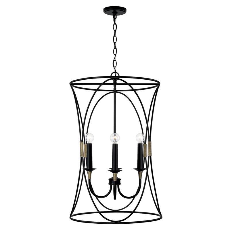 Amara 4light Matte Black/ Brass Foyer Pendant Bed Bath & Beyond