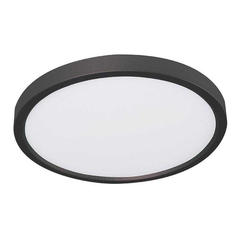 AFX Edge Black Round LED Disc Light with White Acrylic Shade