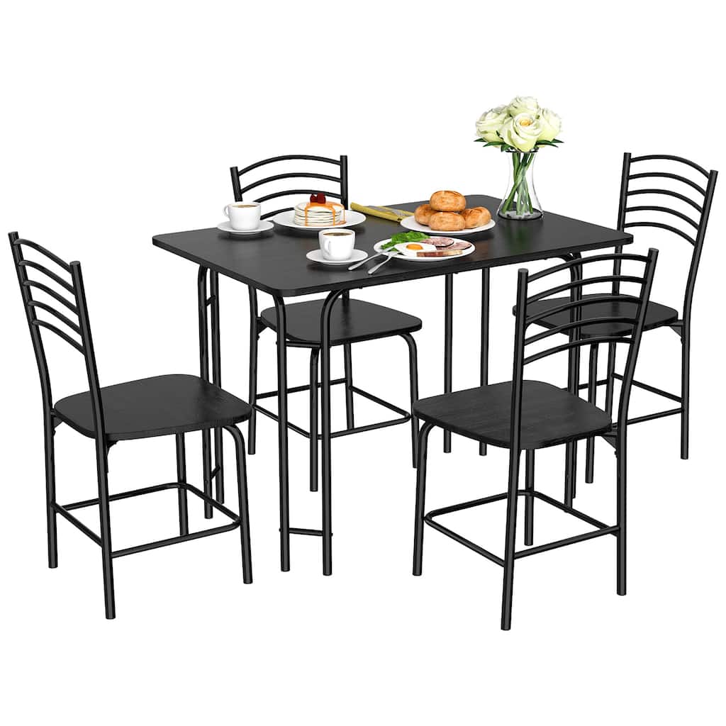 Costway 5 Piece Dining Set Home Kitchen Table 29.5'' and 4 Chairs with