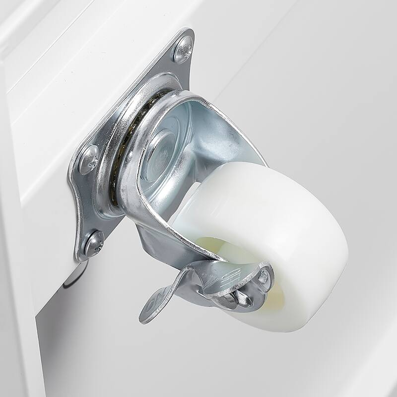 Anmytek White Mobile Metal Printer Stand with Storage Rolling File Cabinet for Home Office