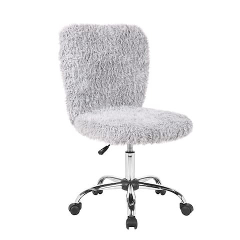 Porthos Home Alva Swivel Office Chair, Shaggy Fabric Upholstery