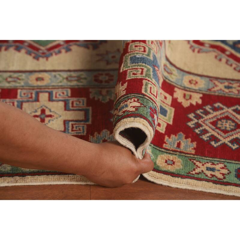 Kazak Oriental Area Rug Hand-Knotted Wool Carpet - 5'8" x 8'8"