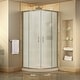 preview thumbnail 33 of 59, DreamLine Prime 36 in. x 36 in. x 74 3/4 in. Sliding Shower Enclosure and Shower Base Kit - 36" x 36" - 36" x 36" Brushed Nickel; Biscuit; Frosted Glass