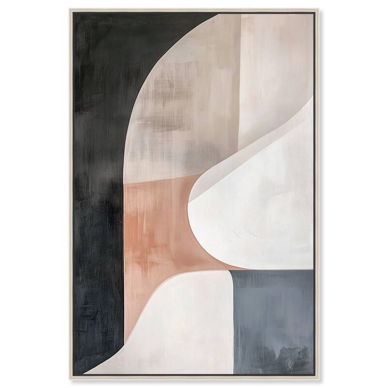 Curved Contour II Canvas by Art Remedy - 30" x 45" - Silver
