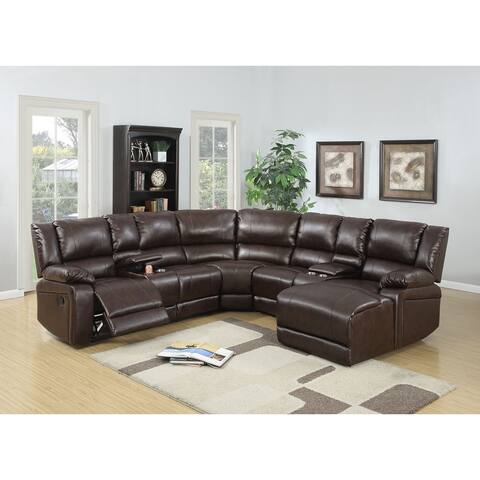 Motion Sectional with Cup Holders in Brown