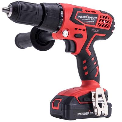 Cordless Hammer Drill, 1/2 Inch Chuck, 400 in-lbs Torque, 20V Battery with Fast Charger