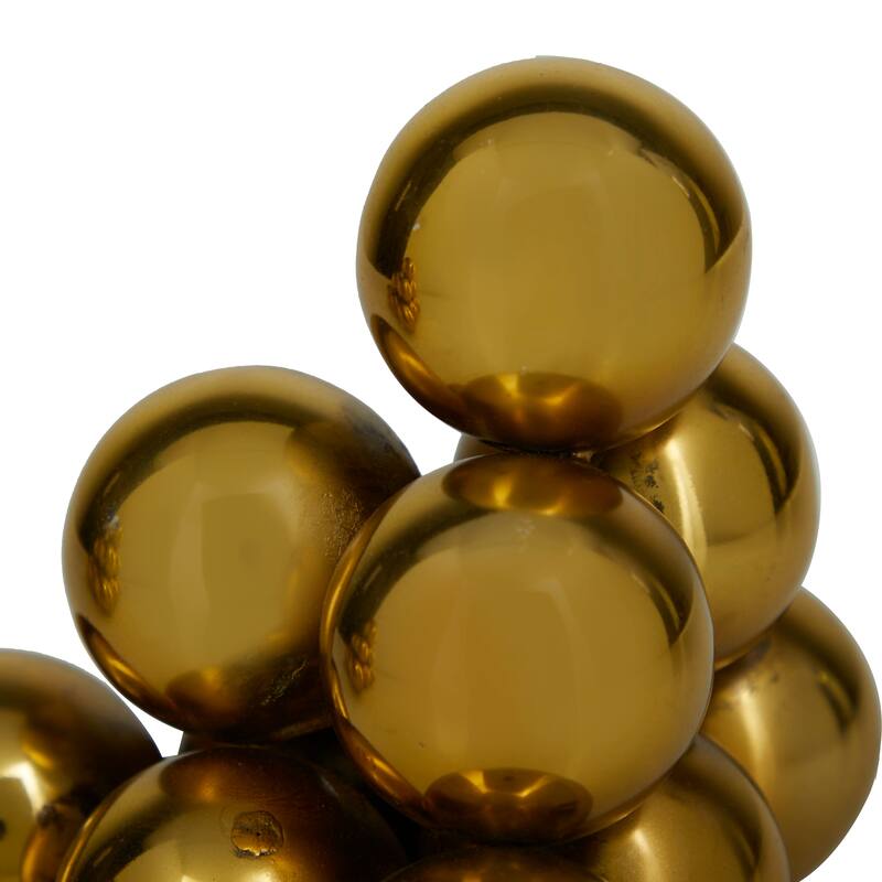 Gold Stainless Steel Metal Stacked Orb Decorative Bookends (Set of 2)