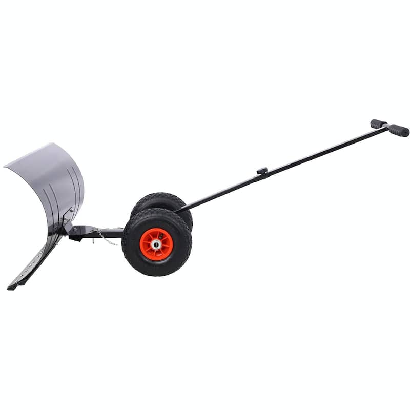 Wheeled Snow Shovel,Effortless Snow Removal with Adjustable Handle and Cushioned Comfort - 29" W x 16.5" H