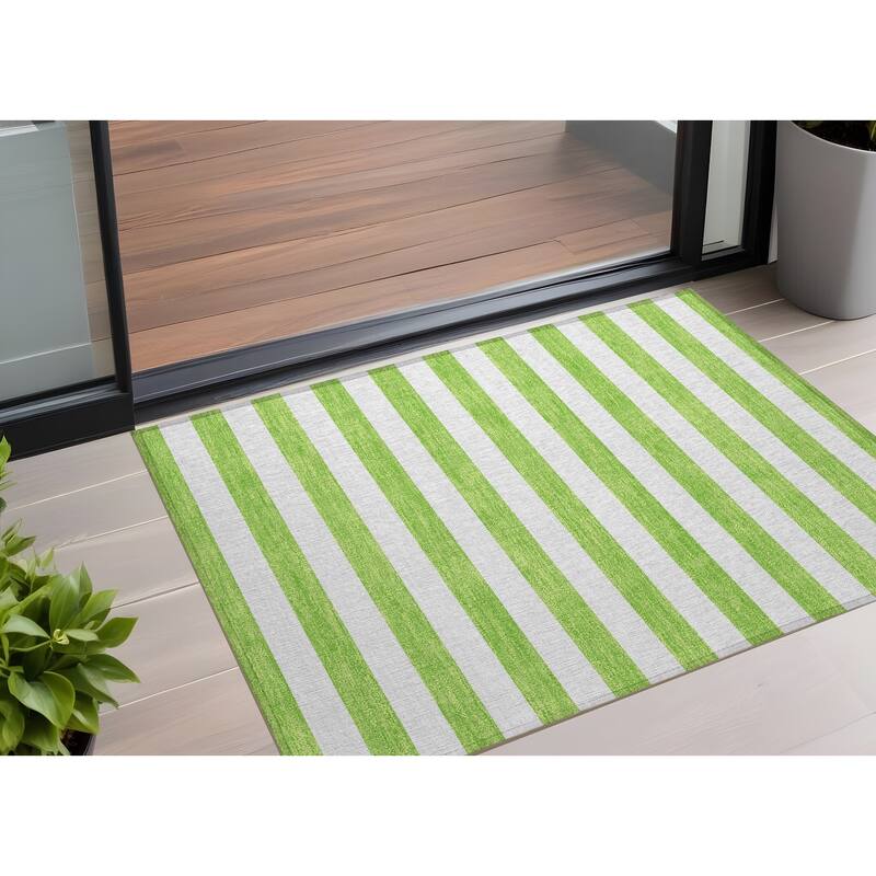 Dara Stripe Weather Resistant Classic Meets Modern Runner Outdoor Rug - 2' x 3' - Multi