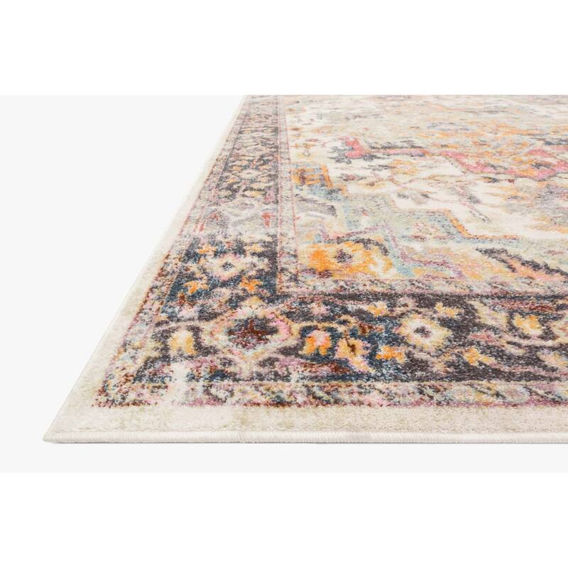 Alexander Home Jennifer Collection Bohemian Medallion Distressed Area Rug