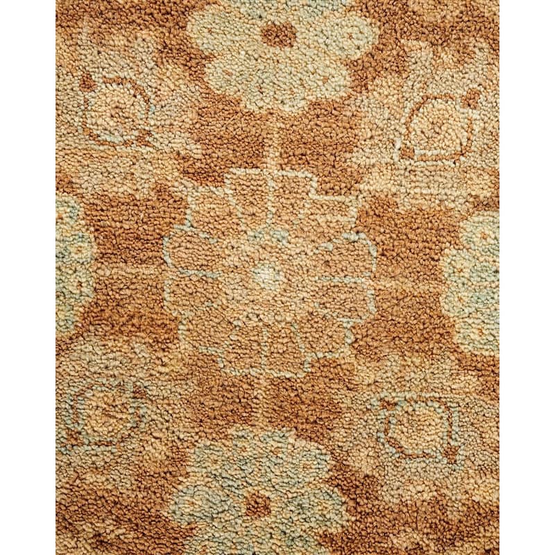 Overton Hand Knotted Wool Vintage Inspired Modern Contemporary Eclectic Brown Area Rug - 9' 0" x 11' 10"