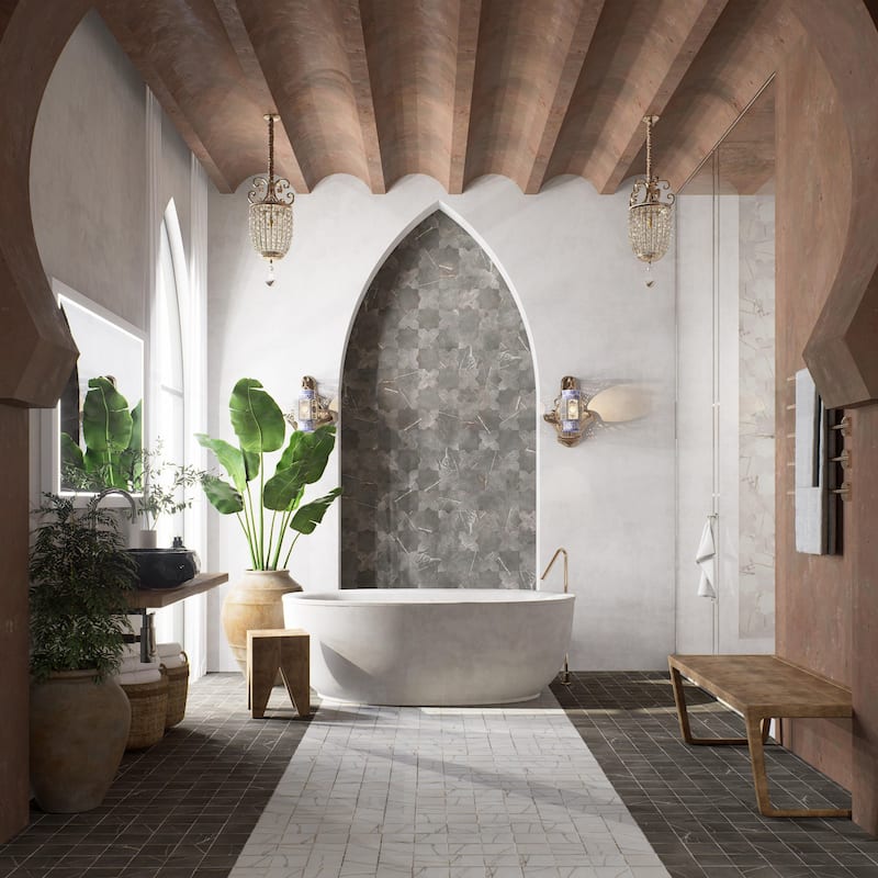 Merola Tile Istanbul Night 4-3/4" x 4-3/4" Porcelain Floor and Wall Tile - Case (29 Tiles)
