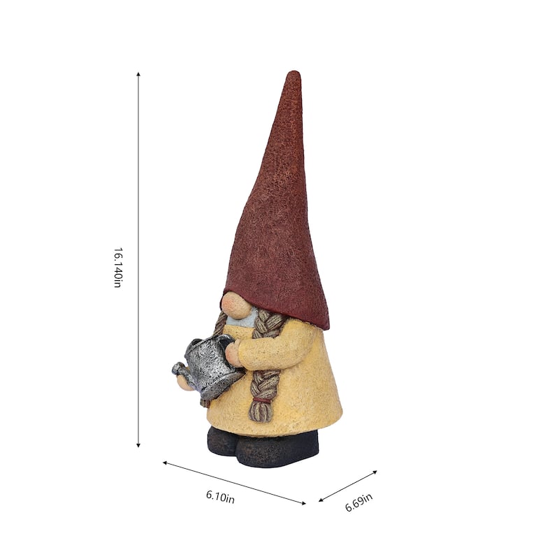 Watering Plant Gnome Outdoor Garden Statue - 16"