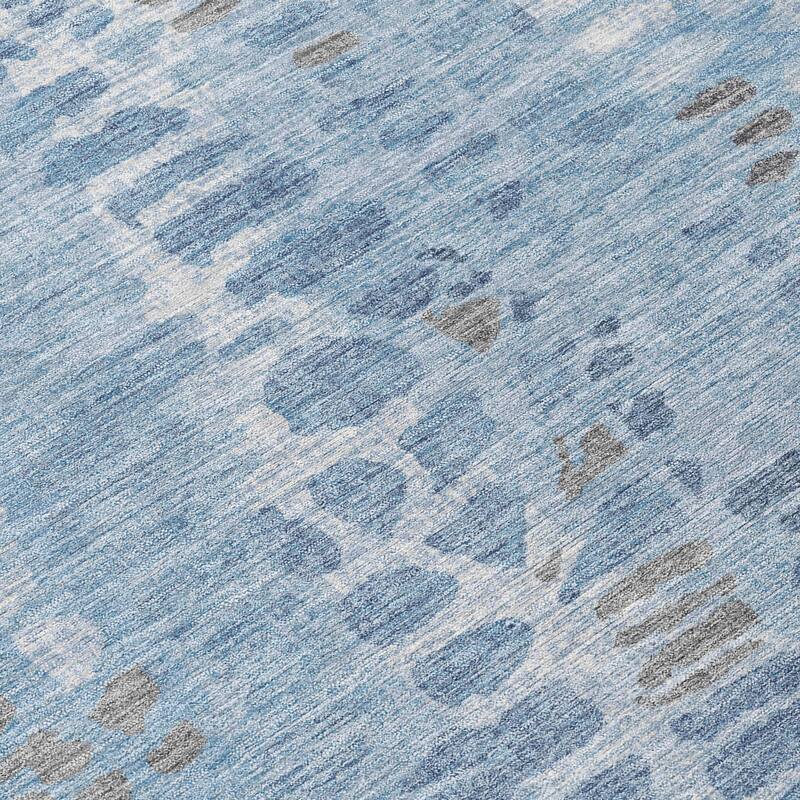 Machine Washable Indoor/ Outdoor Modern Imprints Chantille Rug