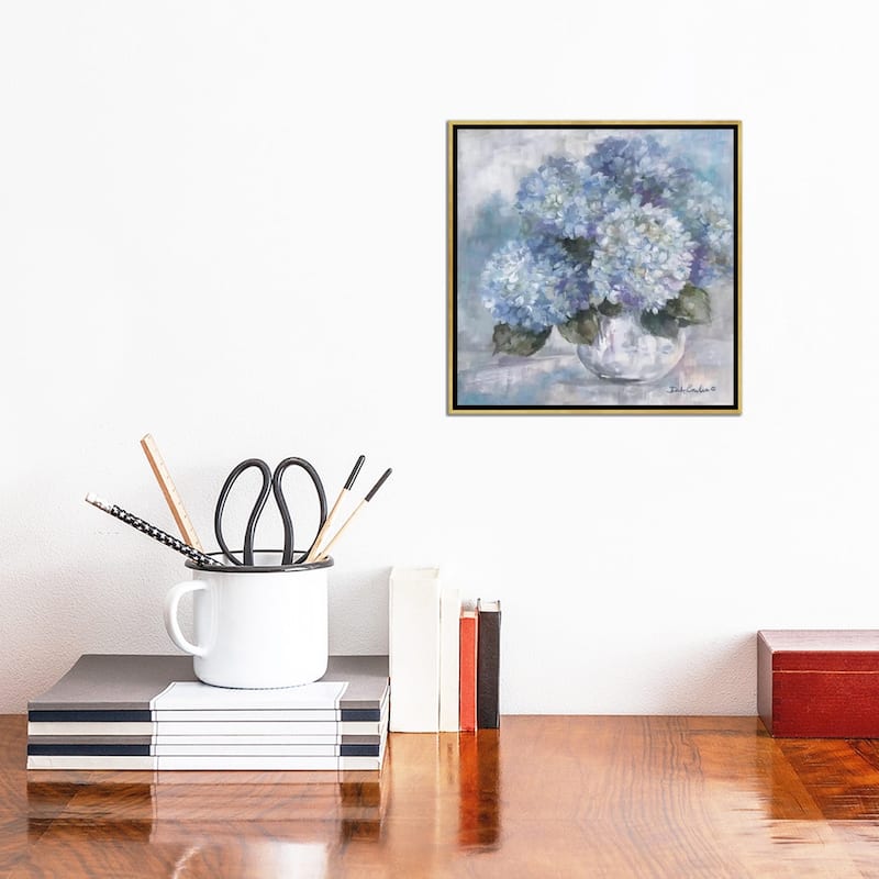 iCanvas "Hydrangea Blues" by Debi Coules Framed Canvas Print