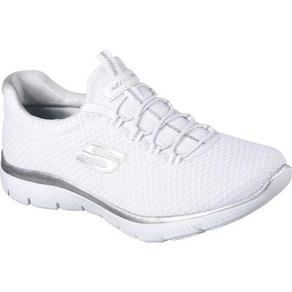 Shop Skechers Women&#39;s Summits Training Sneaker White/Silver - On Sale - Free Shipping Today ...
