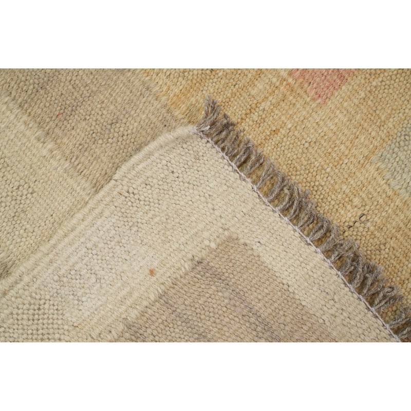 Hand Woven Oriental 100% Wool Carpet Southwestern Tribal Multi-Colored Kilim Area Rug - 12' 2'' X 9' 1''