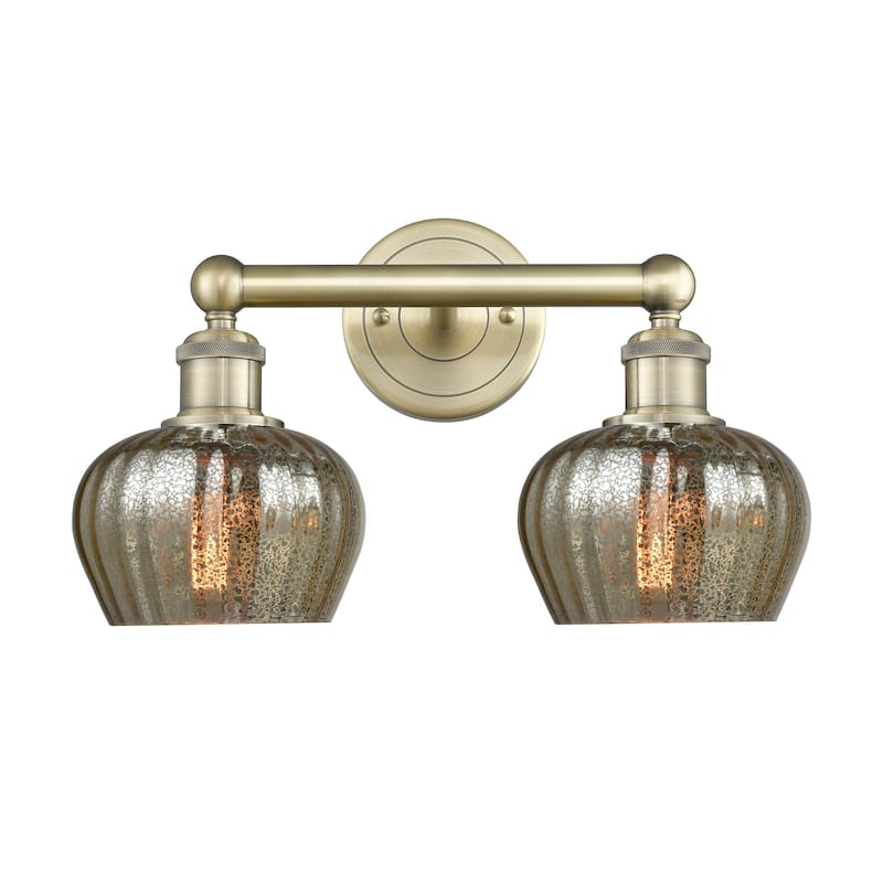 Innovations Lighting 616-2W-10-16 Fenton Vanity Fenton 2 Light 16" - Antique Brass / Mercury