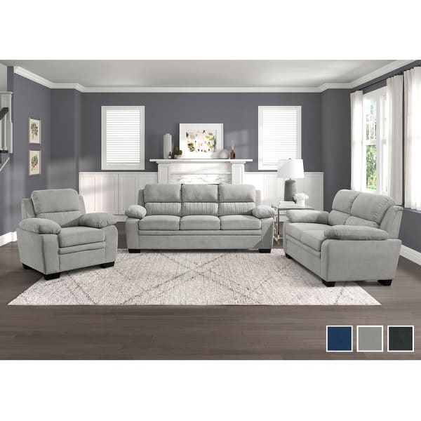 Onofre 3Piece Fabric Living Room Sofa Set On Sale Bed Bath